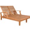 Wooden Barcelona Teak Double Sun Lounger