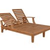Wooden Barcelona Teak Double Sun Lounger - Image 2