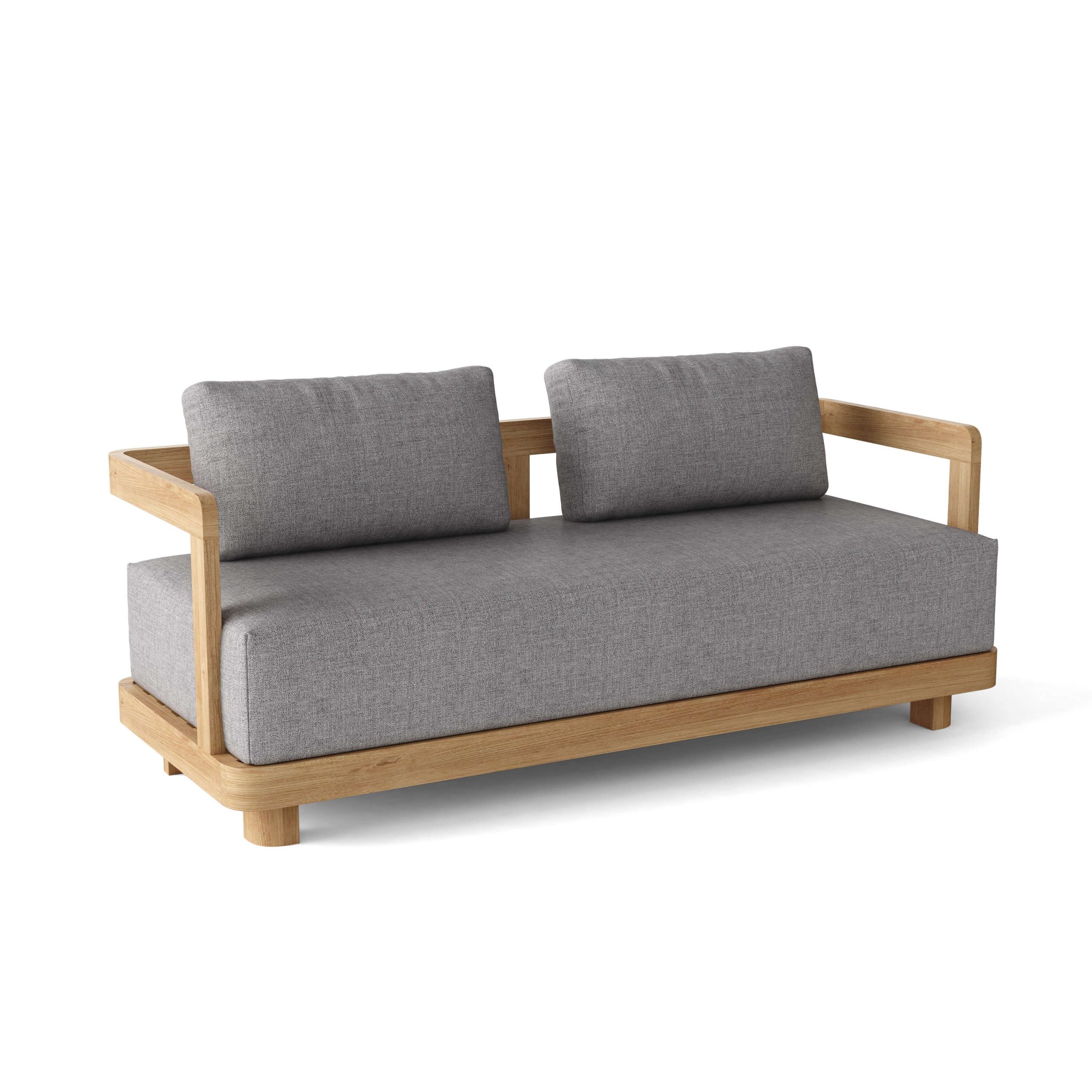 Luxury Amsterdam Teak Deep Seating Bench 2 Seater