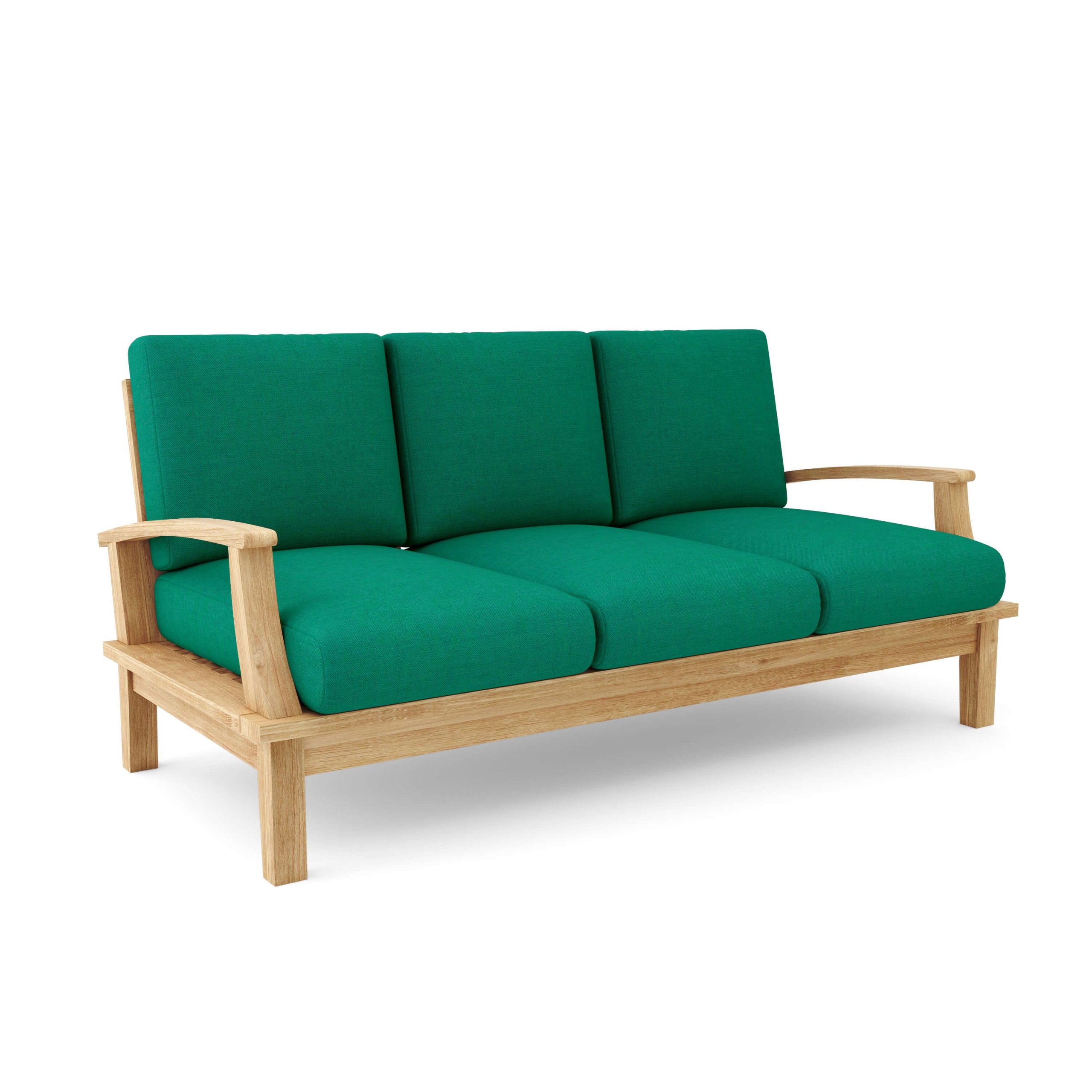 Luxury Barcelona Teak Deep Seating Bench 3 Seater - Image 3