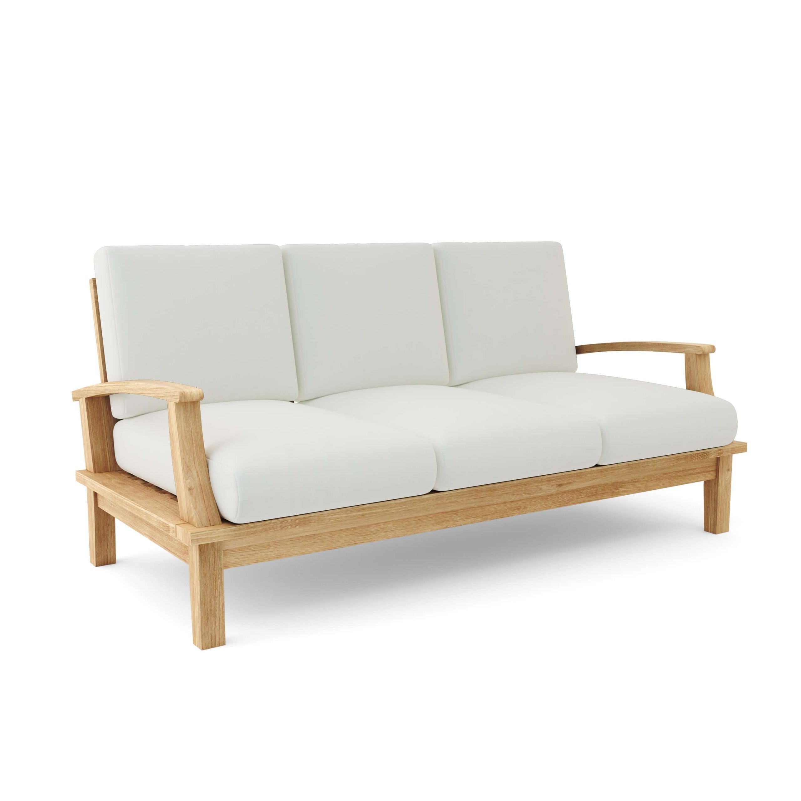 Luxury Barcelona Teak Deep Seating Bench 3 Seater - Image 4