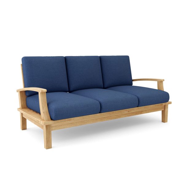 Luxury Barcelona Teak Deep Seating Bench 3 Seater - Image 5