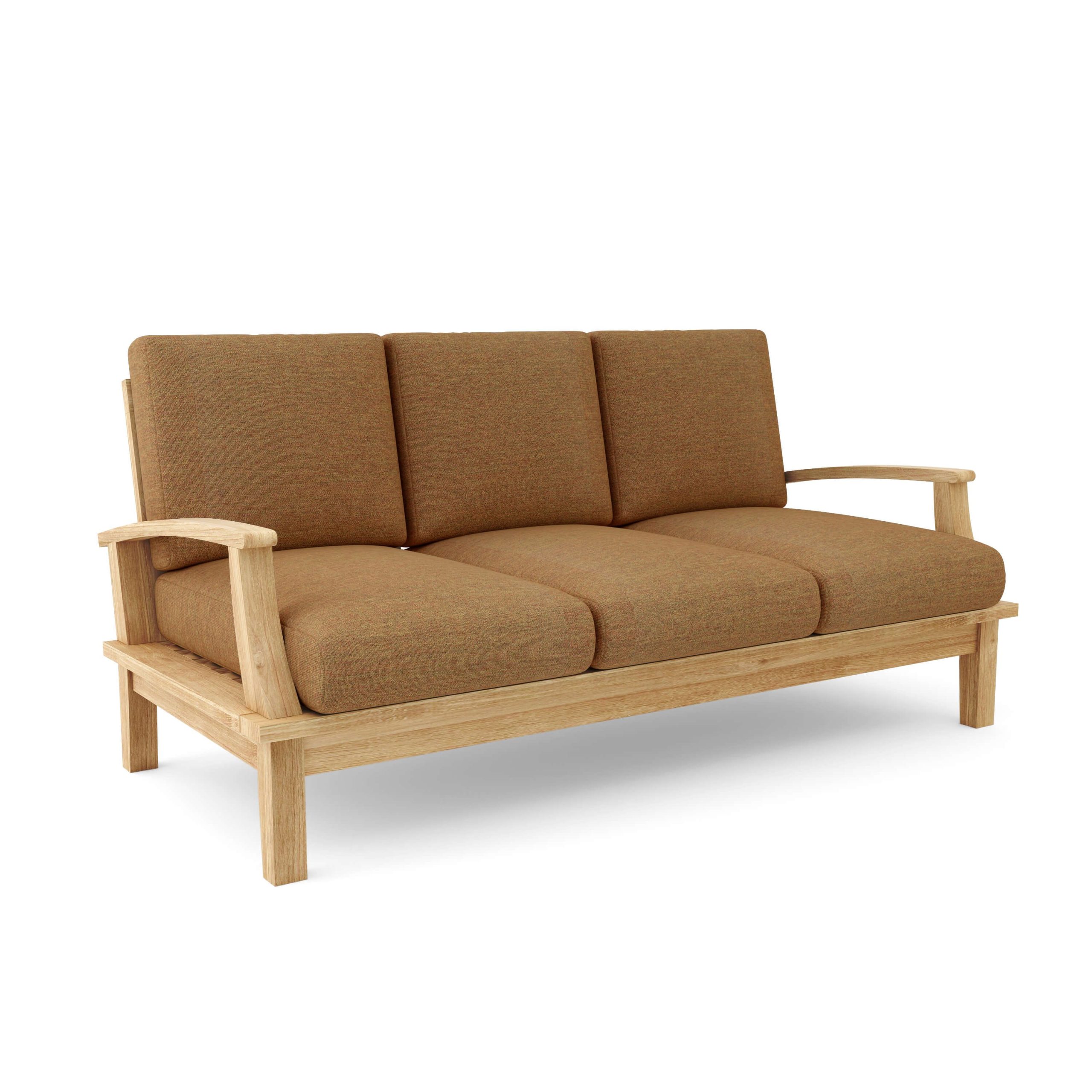 Luxury Barcelona Teak Deep Seating Bench 3 Seater - Image 6