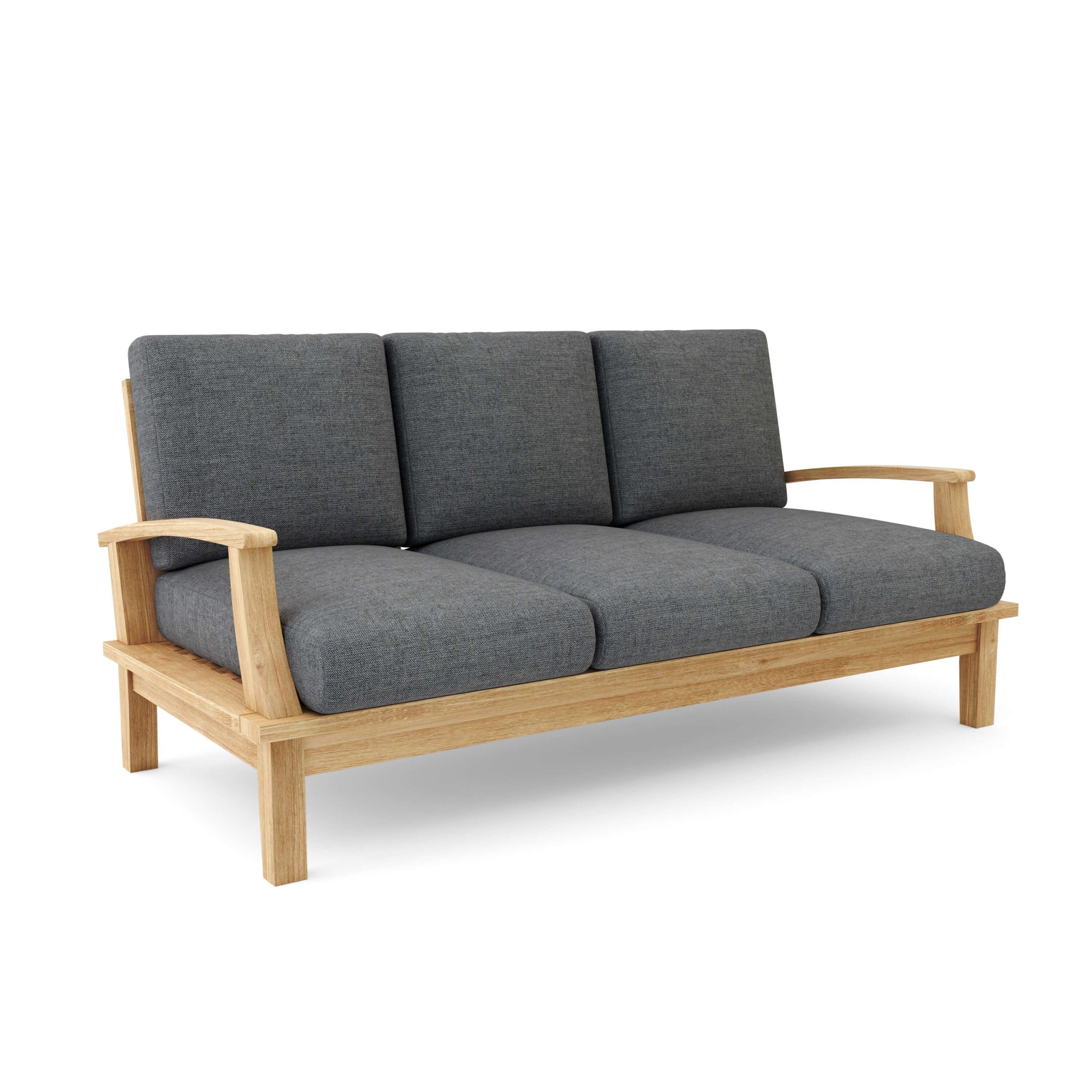 Luxury Barcelona Teak Deep Seating Bench 3 Seater - Image 7