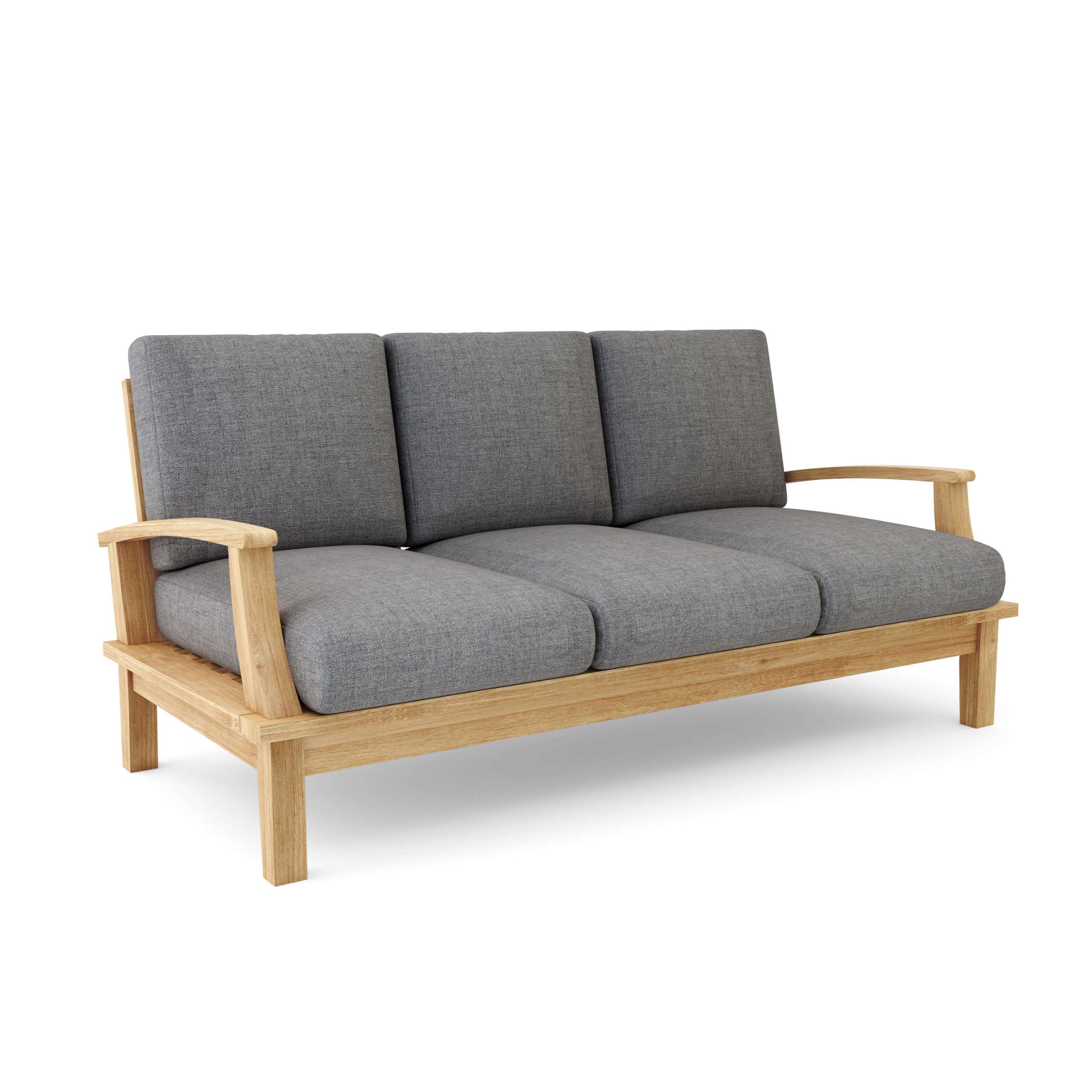 Luxury Barcelona Teak Deep Seating Bench 3 Seater - Image 8