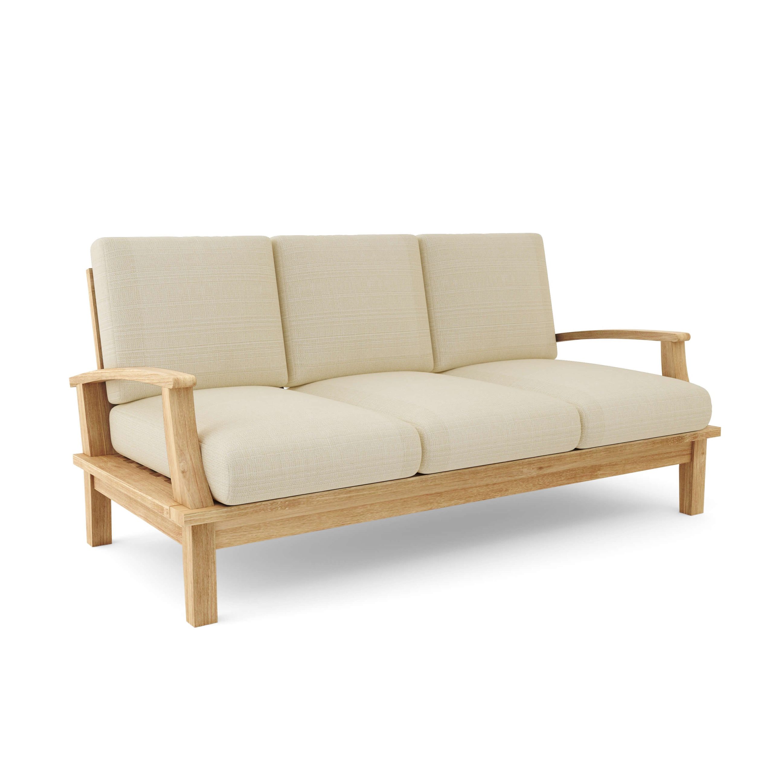Luxury Barcelona Teak Deep Seating Bench 3 Seater - Image 9