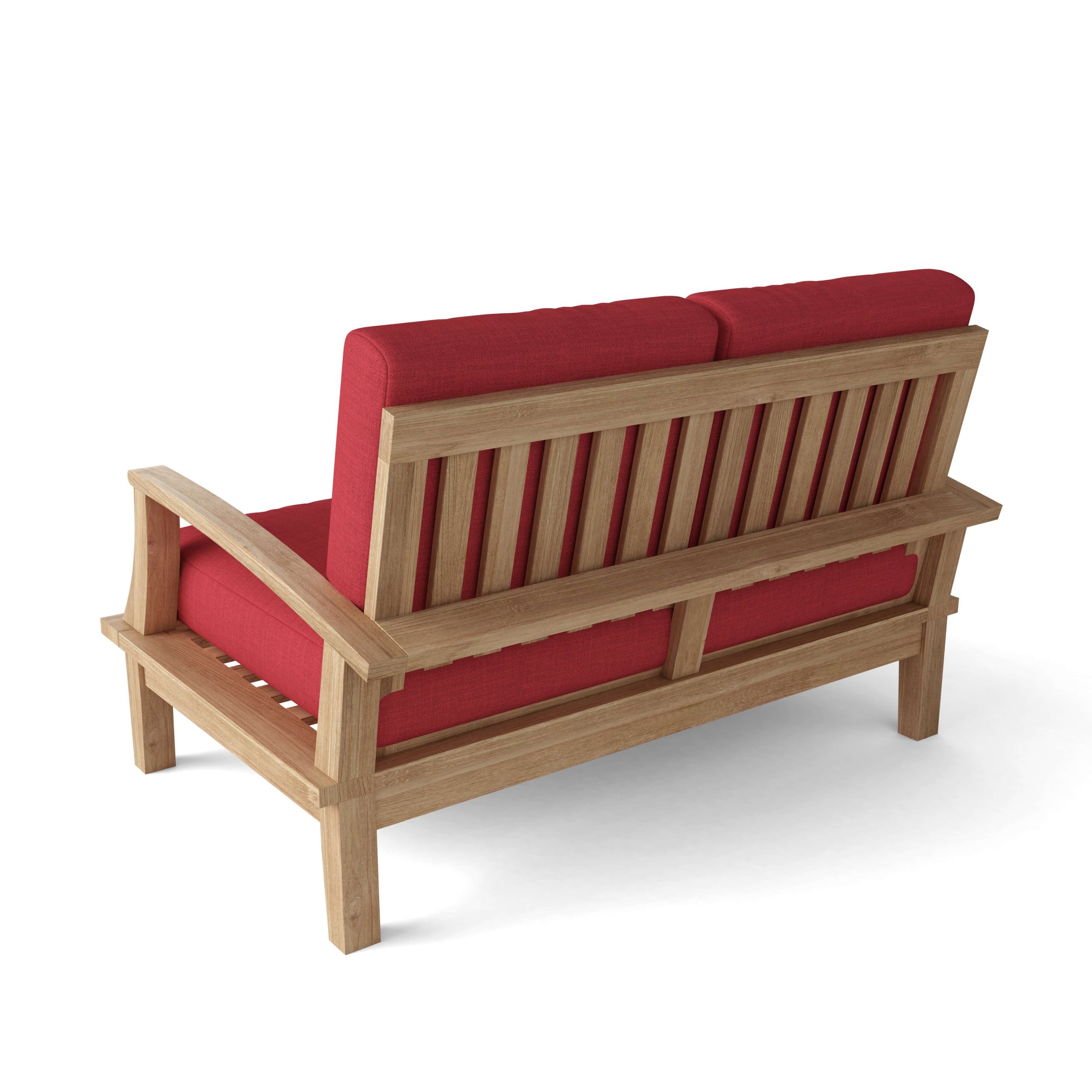 Luxury Barcelona Teak Deep Seating Bench 2 Seater - Image 2