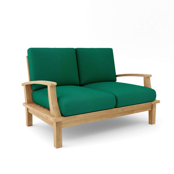 Luxury Barcelona Teak Deep Seating Bench 2 Seater - Image 3