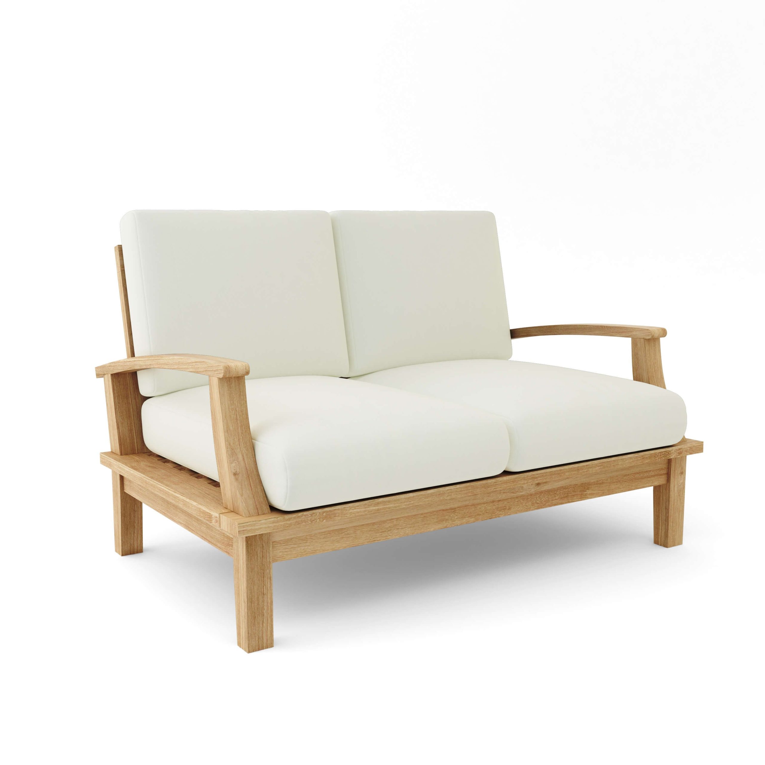 Luxury Barcelona Teak Deep Seating Bench 2 Seater - Image 4