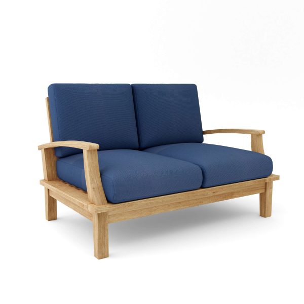 Luxury Barcelona Teak Deep Seating Bench 2 Seater - Image 5