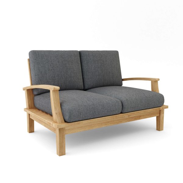 Luxury Barcelona Teak Deep Seating Bench 2 Seater - Image 6
