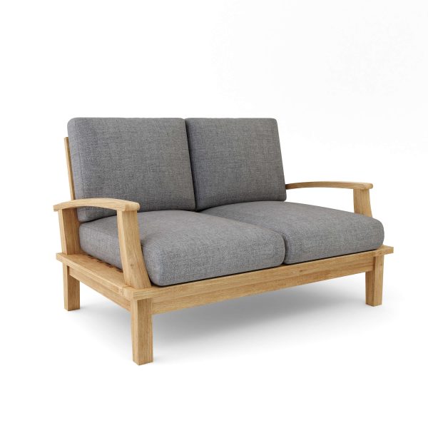 Luxury Barcelona Teak Deep Seating Bench 2 Seater - Image 7