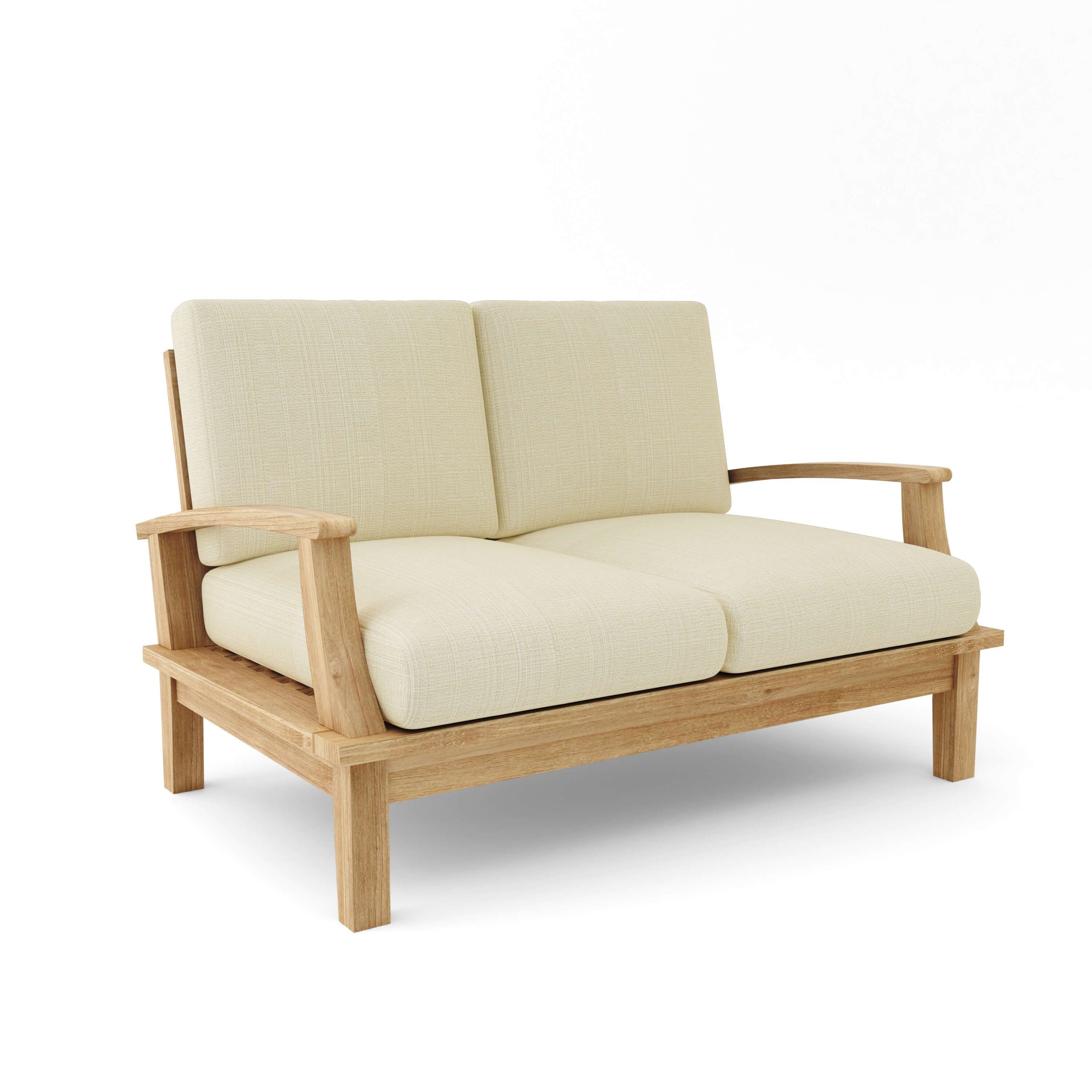 Luxury Barcelona Teak Deep Seating Bench 2 Seater - Image 8