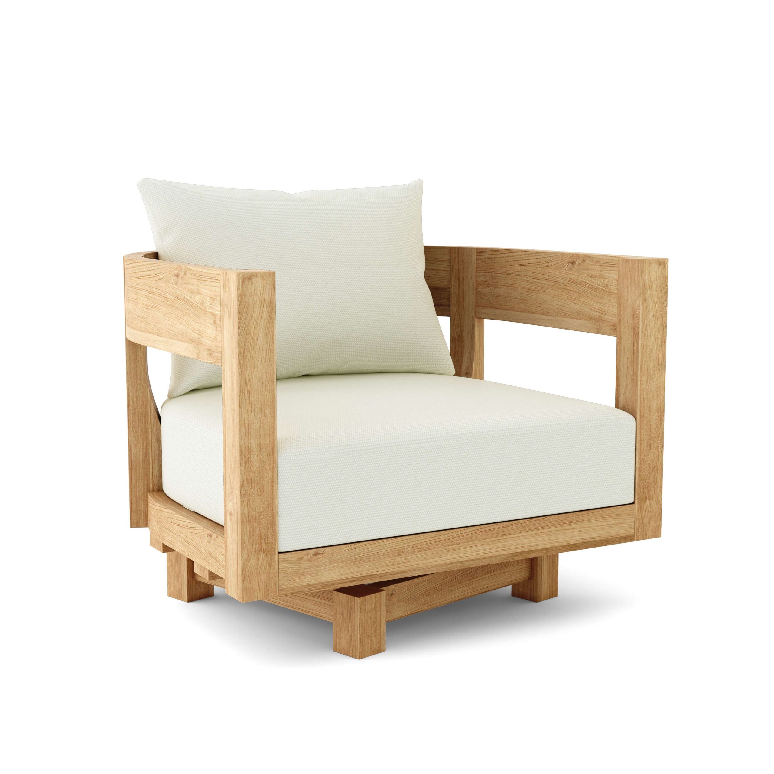 Madrid Teak Deep Seating Swivel Armchair - Image 4