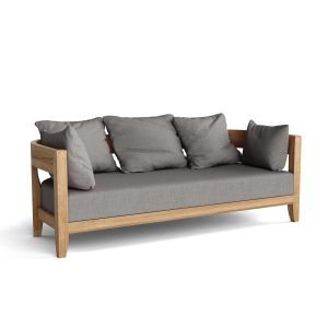 Luxury Madrid Teak Deep Seating Bench 3 Seater