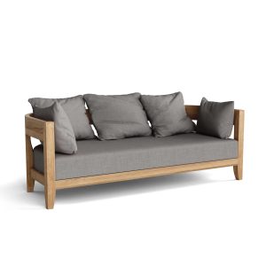 Luxury Madrid Teak Deep Seating Bench 3 Seater